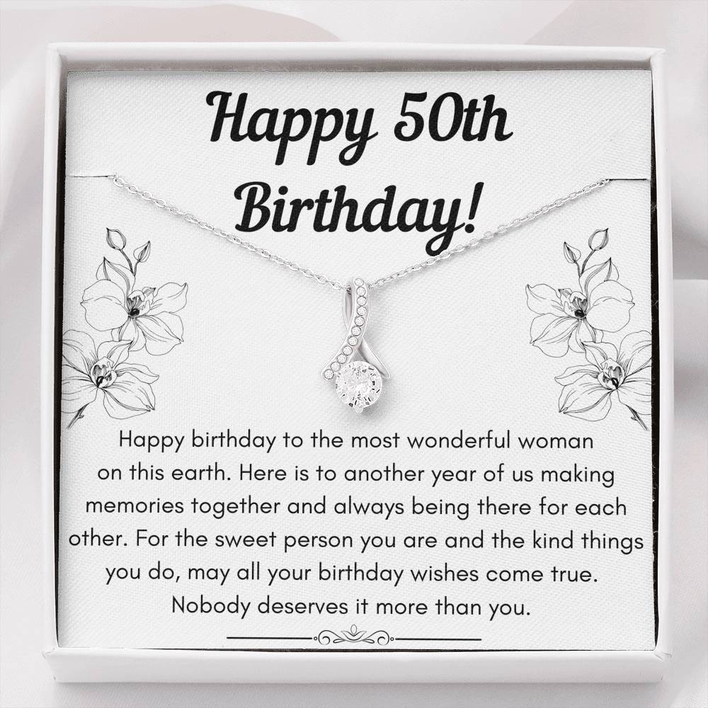 HAPPY 50TH BIRTHDAY ALLURING BEAUTY NECKLACE GIFT SET - ON CLOUD NINE GIFTS