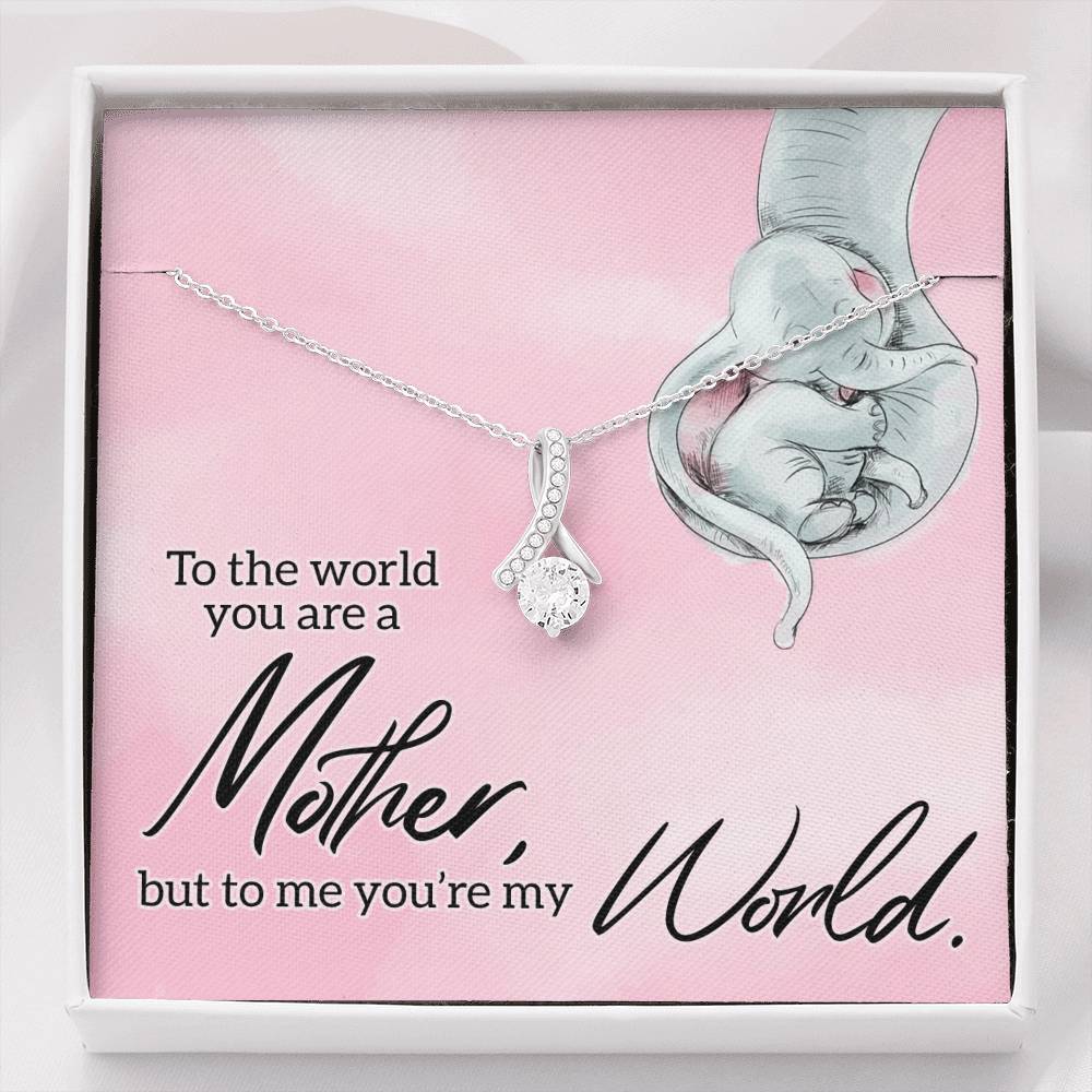 TO MY MOM "MY WORLD" ALLURING BEAUTY NECKLACE GIFT SET - ON CLOUD NINE GIFTS