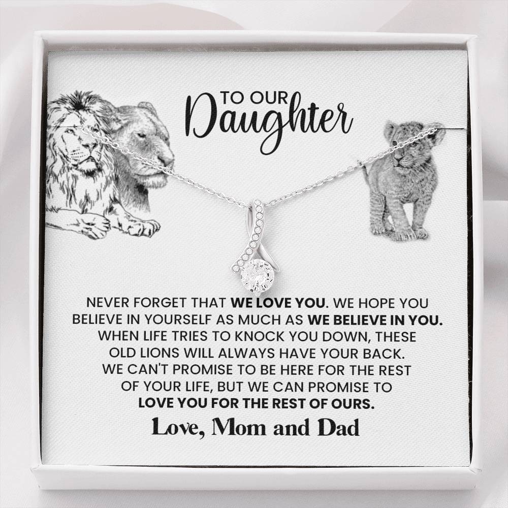 TO OUR DAUGHTER "THESE OLD LIONS" ALLURING BEAUTY NECKLACE GIFT SET - ON CLOUD NINE GIFTS