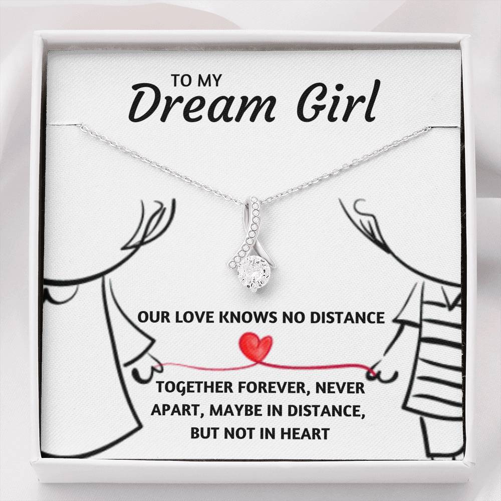 TO MY DREAM GIRL "OUR LOVE KNOWS NO DISTANCE" ALLURING BEAUTY NECK;LACE GIFT SET - ON CLOUD NINE GIFTS