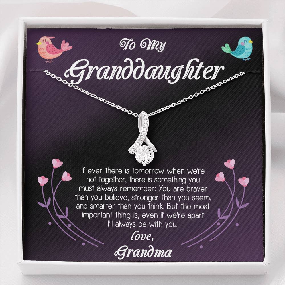 TO MY GRANDDAUGHTER "BRAVER-PB" ALLURING BEAUTY NECKLACE GIFT SET - ON CLOUD NINE GIFTS