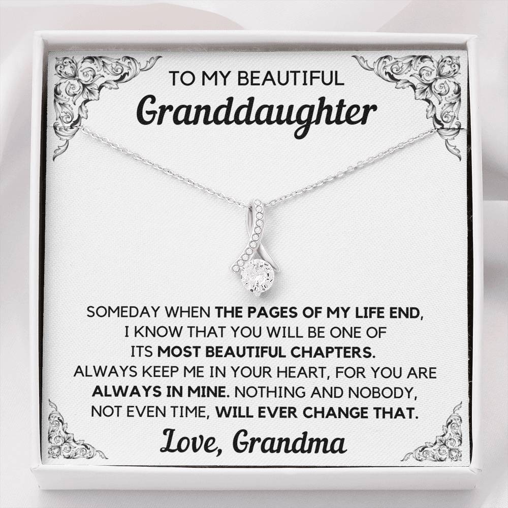 TO MY BEAUTIFUL GRANDDAUGHTER FROM GRANDMA CHAPTERS ALLURING BEAUTY NECKLACE GIFT SET - ON CLOUD NINE GIFTS