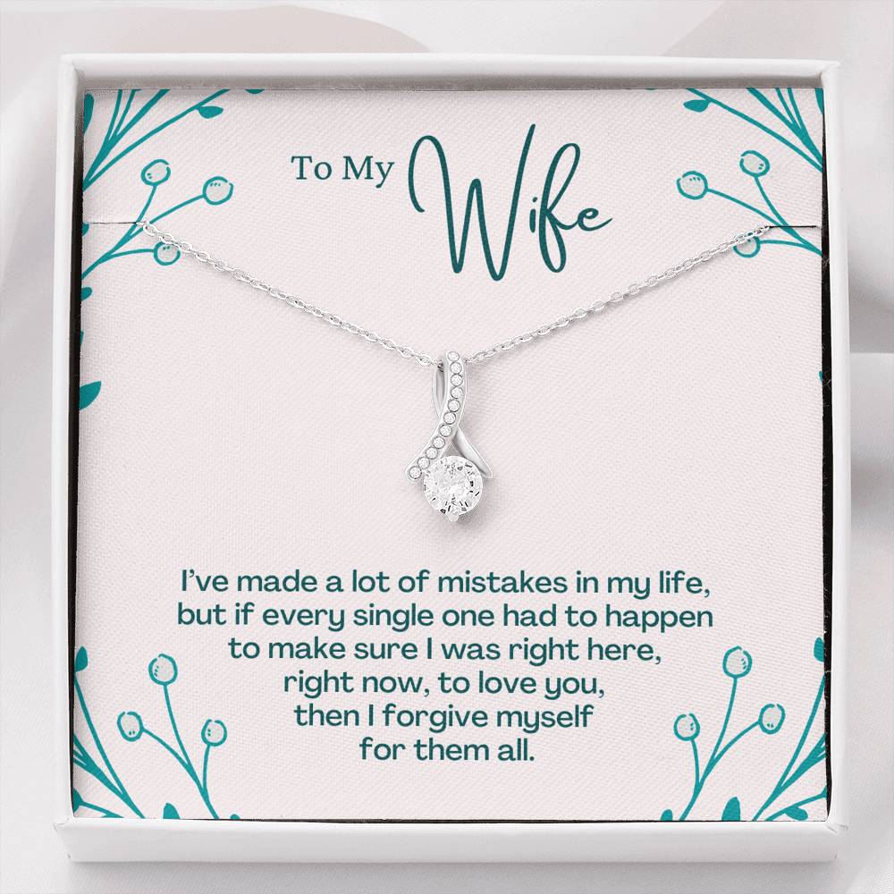 TO MY WIFE "MISTAKES - SO" ALLURING BEAUTY NECKLACE GIFT SET - ON CLOUD NINE GIFTS