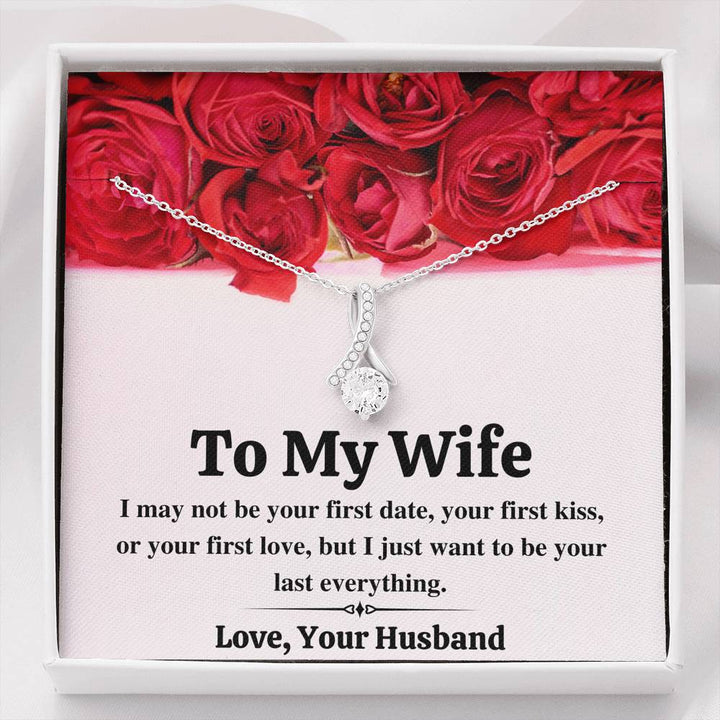 TO MY WIFE "LAST EVERYTHING - RED ROSES" ALLURING BEAUTY NECKLACE GIFT SET - ON CLOUD NINE GIFTS
