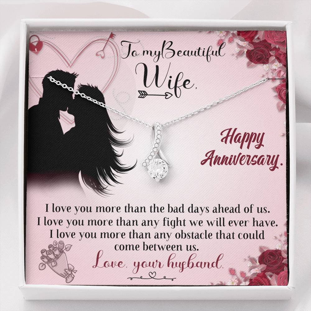 TO MY BEAUTIFUL WIFE "ANY FIGHT" ALLURING BEAUTY NECKLACE ANNIVERSARY GIFT SET - ON CLOUD NINE GIFTS