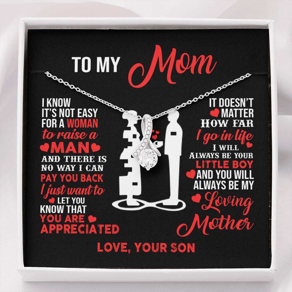 TO MY MOM LITTLE BOY ALLURING BEAUTY NECKLACE GIFT SET - ON CLOUD NINE GIFTS