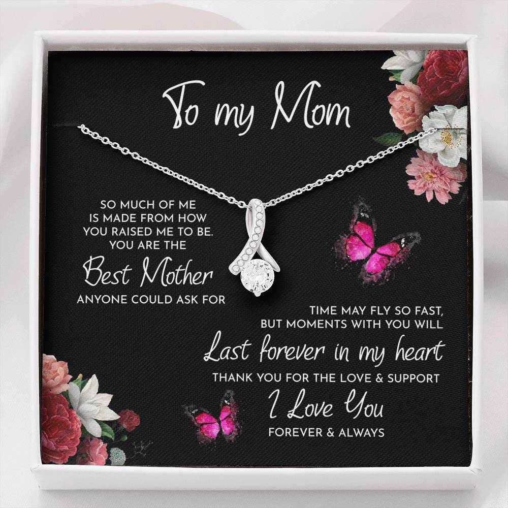 TO MY MOM "RAISED-PB" ALLURING BEAUTY NECKLACE GIFT SET - ON CLOUD NINE GIFTS