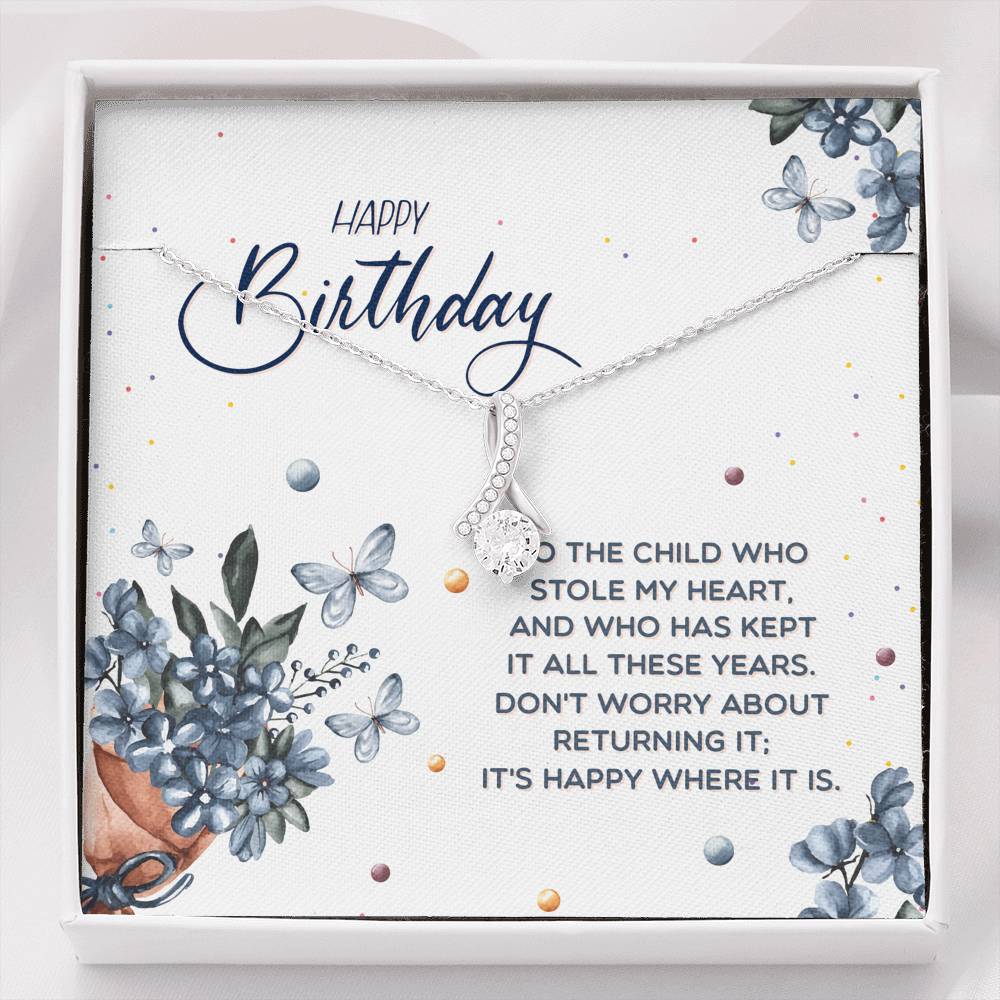 TO MY DAUGHTER "STOLE MY HEART" ALLURING BEAUTY NECKLACE BIRTHDAY GIFT SET - ON CLOUD NINE GIFTS