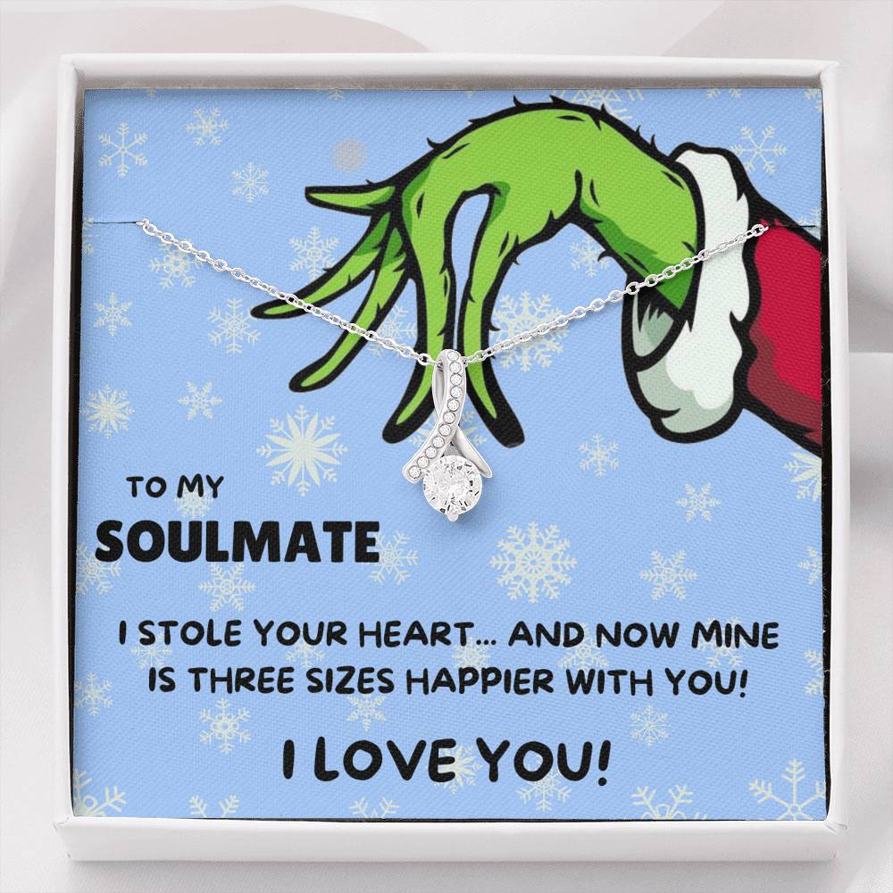 TO MY SOULMATE "THREE SIZES HAPPIER - SNOW" ALLURING BEAUTY NECKLACE GIFT SET - ON CLOUD NINE GIFTS