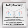 TO MY MOMMY "BABY FEET - WHITE" ALLURING BEAUTY NECKLACE GIFT SET - ON CLOUD NINE GIFTS