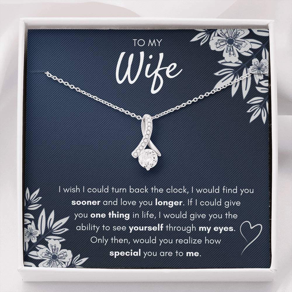 TO MY WIFE "FIND YOU SOONER" ALLURING BEAUTY NECKLACE GIFT SET - ON CLOUD NINE GIFTS