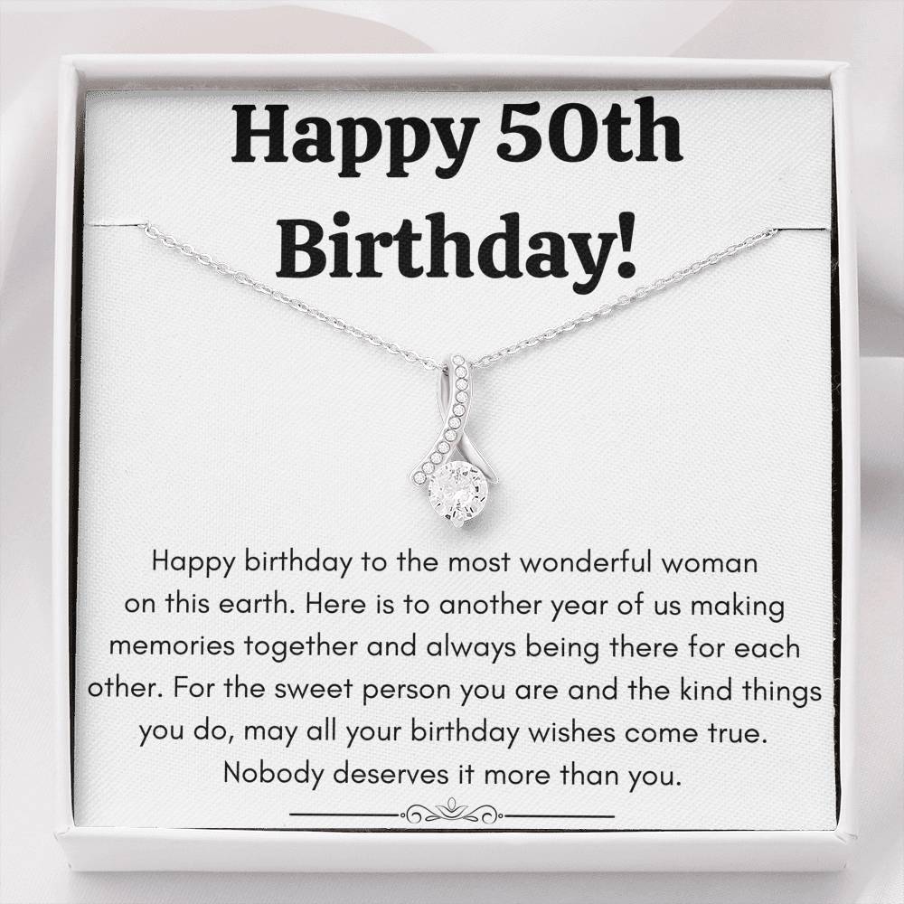 HAPPY 50TH BIRTHDAY SWEET PERSON ALLURING NECKLACE GIFT SET - ON CLOUD NINE GIFTS