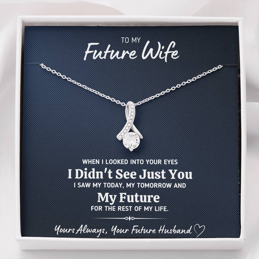 TO MY FUTURE WIFE "LOOKED INTO YOUR EYES" ALLURING BEAUTY NECKLACE GIFT SET - ON CLOUD NINE GIFTS