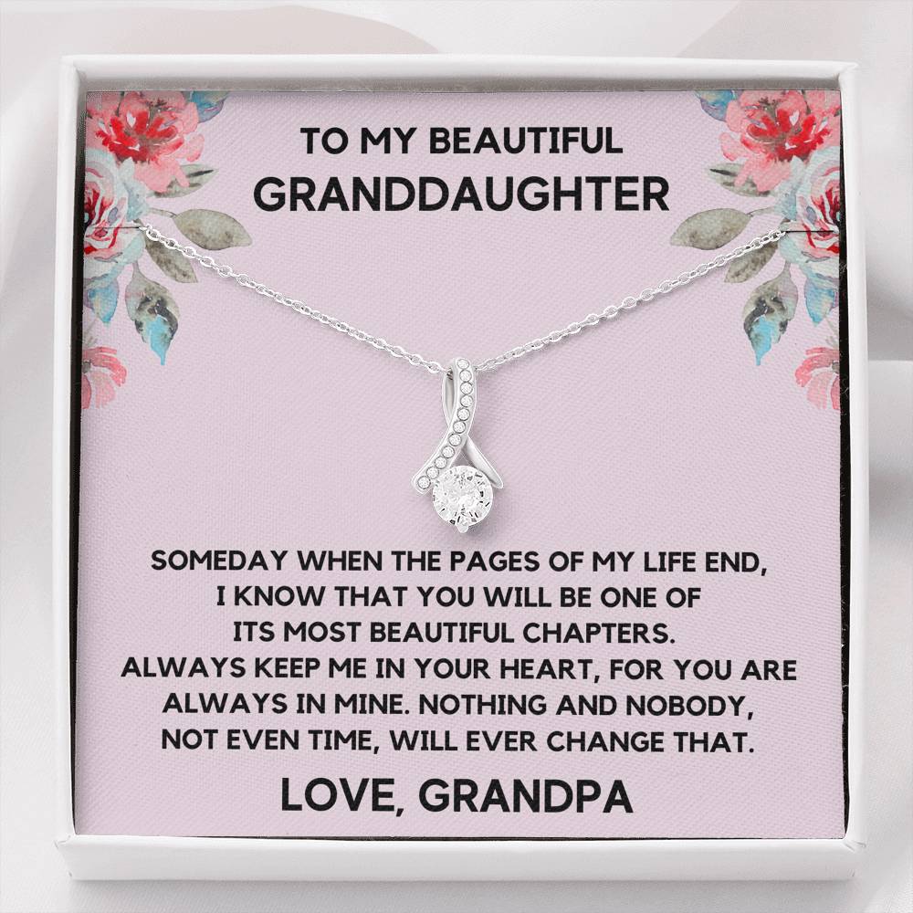 TO MY BEAUTIFUL GRANDDAUGHTER FROM GRANDPA CHAPTERS FLOWERS ALLURING BEAUTY NECKLACE GIFT SET - ON CLOUD NINE GIFTS