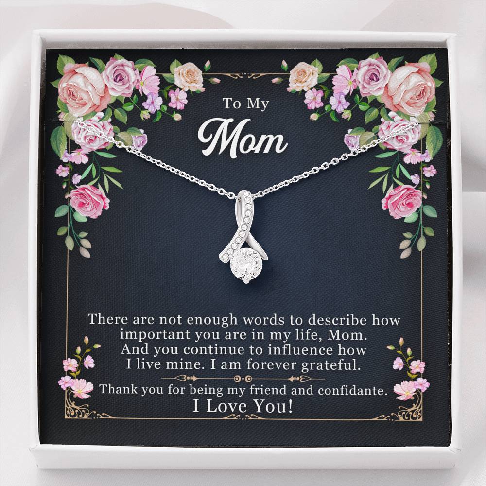 TO MY MOM "ENOUGH WORDS-SO" ALLURING BEAUTY NECKLACE GIFT SET - ON CLOUD NINE GIFTS