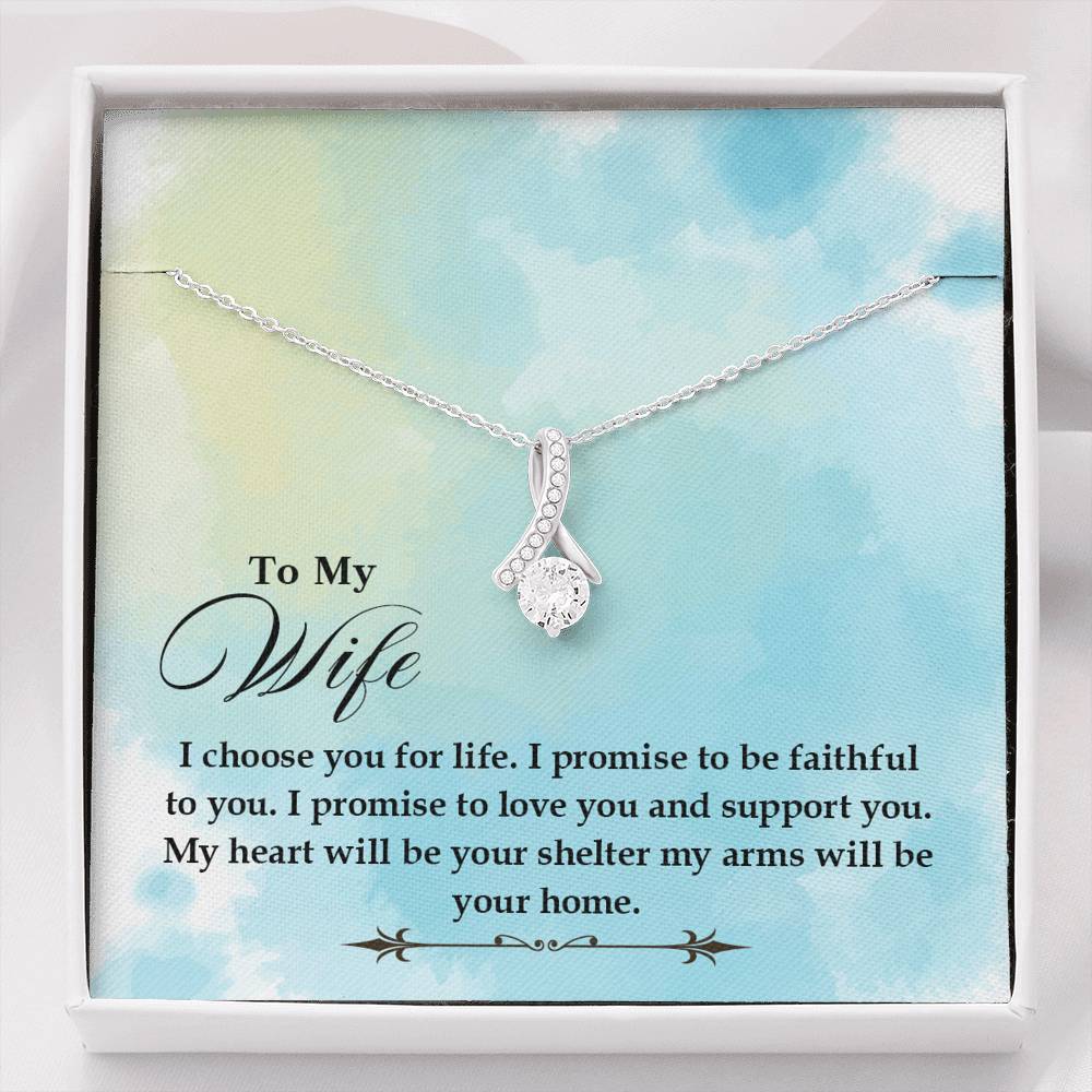 TO MY WIFE "SHELTER- SO" ALLURING BEAUTY NECKLACE GIFT SET - ON CLOUD NINE GIFTS