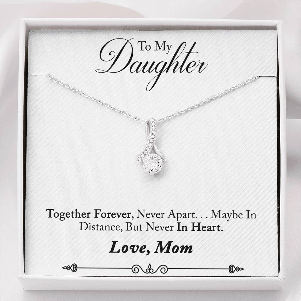 TO MY DAUGHTER "NEVER IN HEART - SO" ALLURING BEAUTY NECKLACE GIFT SET - ON CLOUD NINE GIFTS