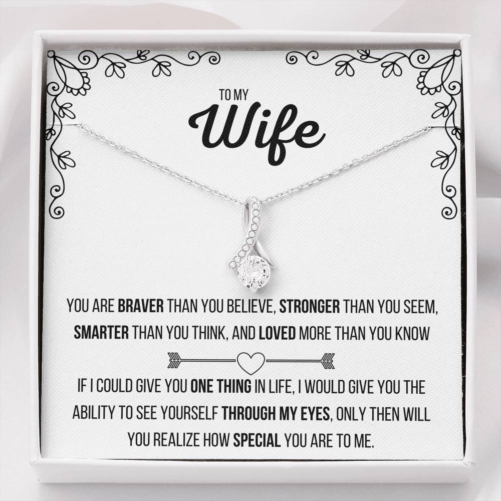TO MY WIFE ALLURING BEAUTY NECKLACE | MESSAGE CARD | GIFT BOX - ON CLOUD NINE GIFTS