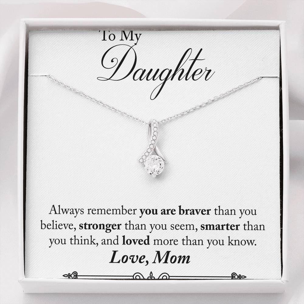 TO MY DAUGHTER "STRONGER THAN YOU SEEM - SO" ALLURING BEAUTY NECKLACE GIFT SET - ON CLOUD NINE GIFTS
