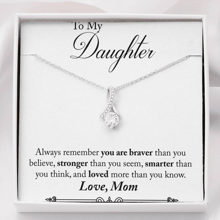 TO MY DAUGHTER "STRONGER THAN YOU SEEM - SO" ALLURING BEAUTY NECKLACE GIFT SET - ON CLOUD NINE GIFTS