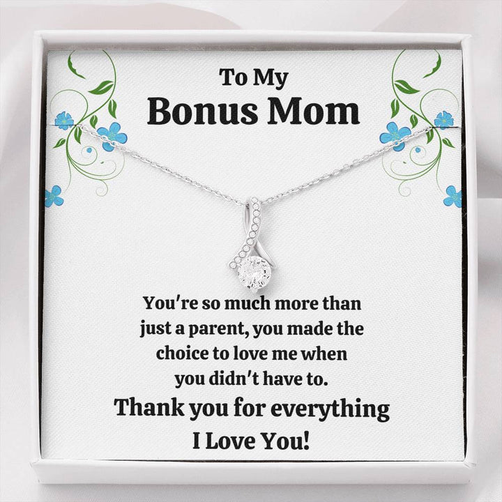 TO MY BONUS MOM "CHOICE TO LOVE ME" ALLURING BEAUTY NECKLACE GIFT SET - ON CLOUD NINE GIFTS