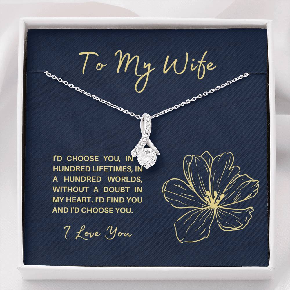 TO MY WIFE "HUNDRED LIFETIMES" ALLURING BEAUTY NECKLACE GIFT SET - ON CLOUD NINE GIFTS
