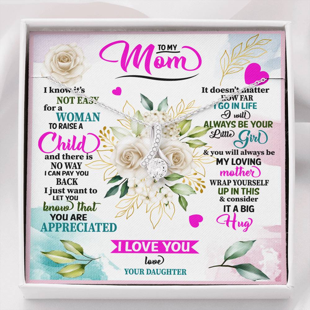 TO MY MOM FROM DAUGHTER "RAISE" ALLURING BEAUTY NECKLACE GIFT SET - ON CLOUD NINE GIFTS