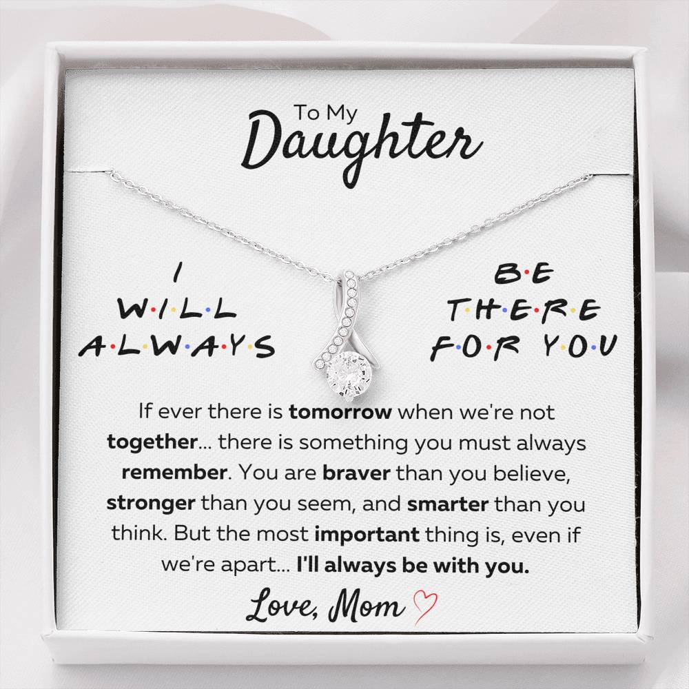 TO MY DAUGHTER FROM YOUR MOM "THERE FOR YOU - STRONGER THAN YOU SEEM" ALLURING BEAUTY NECKLACE GIFT SET - ON CLOUD NINE GIFTS