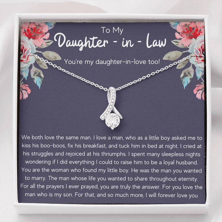TO MY DAUGHTER IN LAW "DAUGHTER IN LOVE" ALLURING BEAUTY NECKLACE GIFT SET - ON CLOUD NINE GIFTS