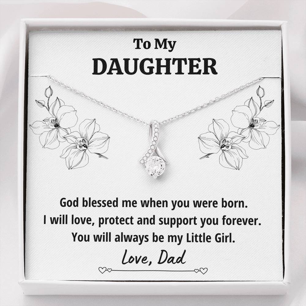 TO MY DAUGHTER FROM DAD "LITTLE GIRL" ALLURING BEAUTY NECKLACE GIFT SET - ON CLOUD NINE GIFTS