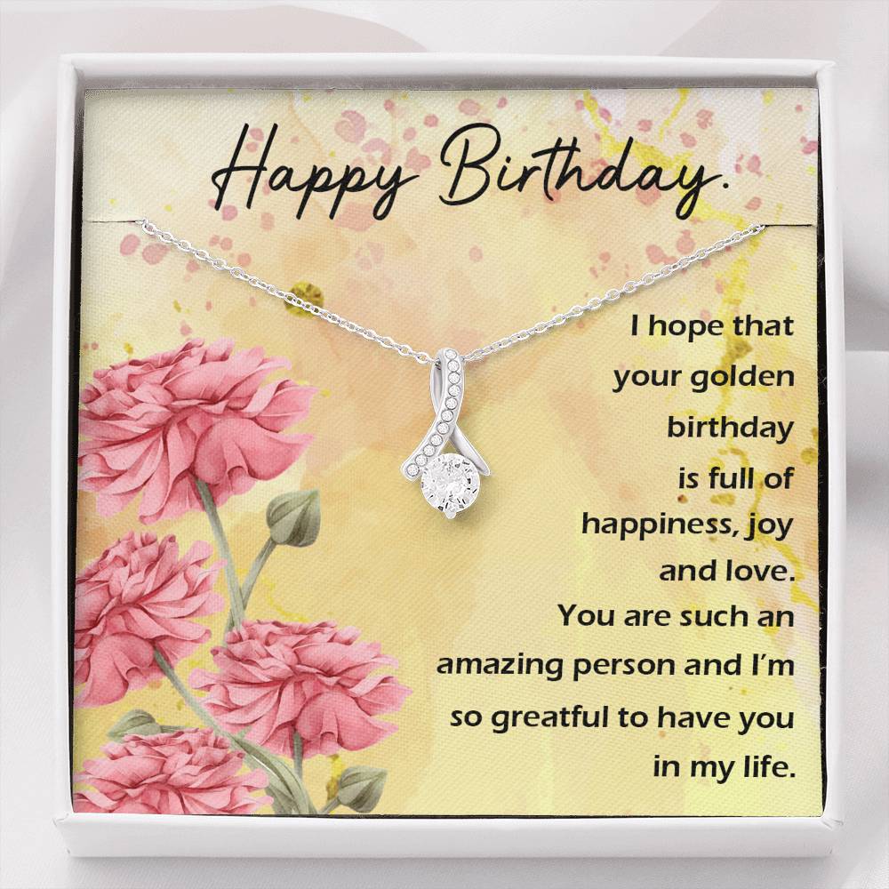 HAPPY BIRTHDAY "GOLDEN" ALLURING BEAUTY NECKLACE GIFT SET - ON CLOUD NINE GIFTS