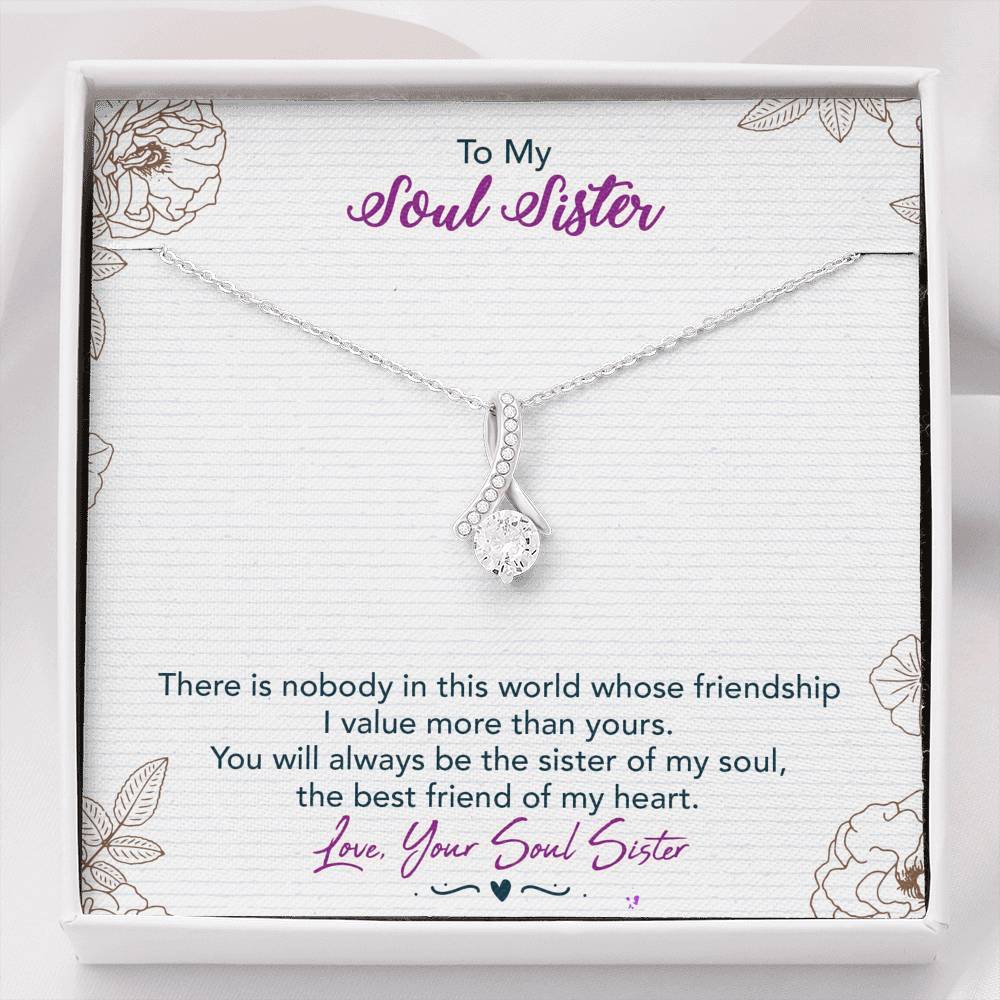 TO MY SOUL SISTER "THIS WORLD - SO" ALLURING BEAUTY NECKLACE GIFT SET - ON CLOUD NINE GIFTS