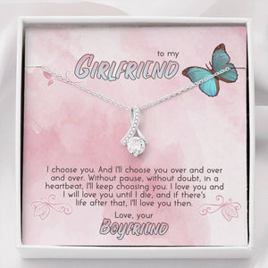 TO MY GIRLFRIEND "CHOOSE" ALLURING BEAUTY NECKLACE GIFT SET - ON CLOUD NINE GIFTS