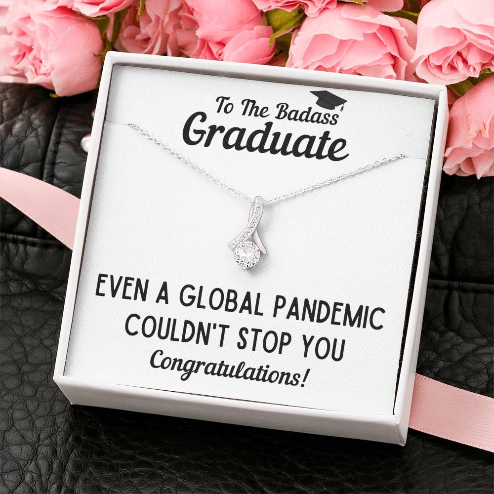 TO THE BADASS GRADUATE STOP ALLURING BEAUTY NECKLACE GIFT SET - ON CLOUD NINE GIFTS