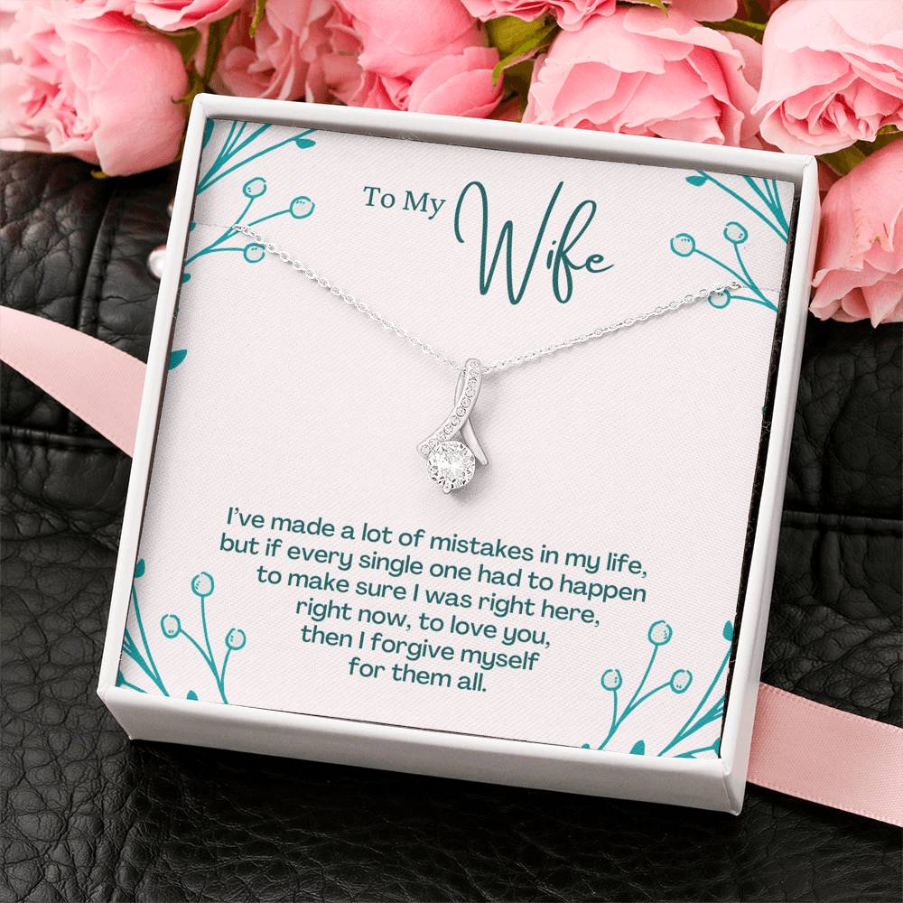 TO MY WIFE "MISTAKES - SO" ALLURING BEAUTY NECKLACE GIFT SET - ON CLOUD NINE GIFTS