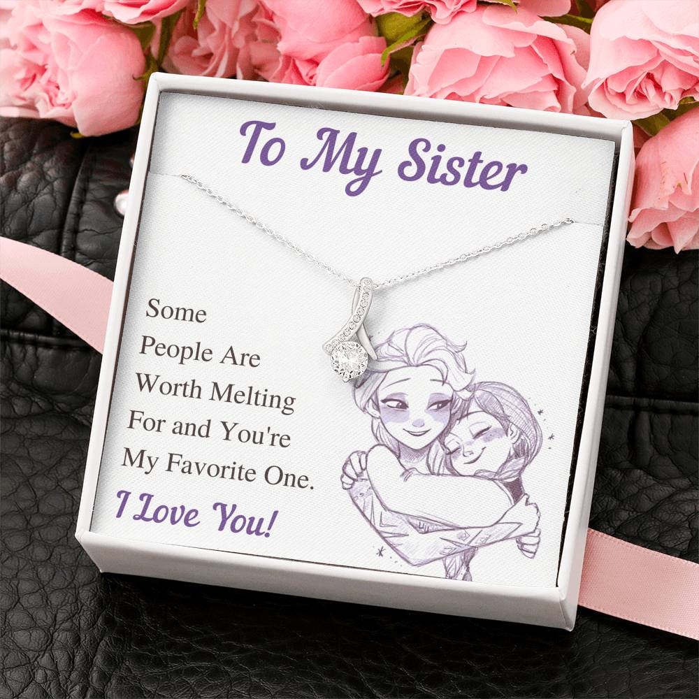 TO MY SISTER WORTH MELTING ALLURING BEAUTY NECKLACE GIFT SET - ON CLOUD NINE GIFTS