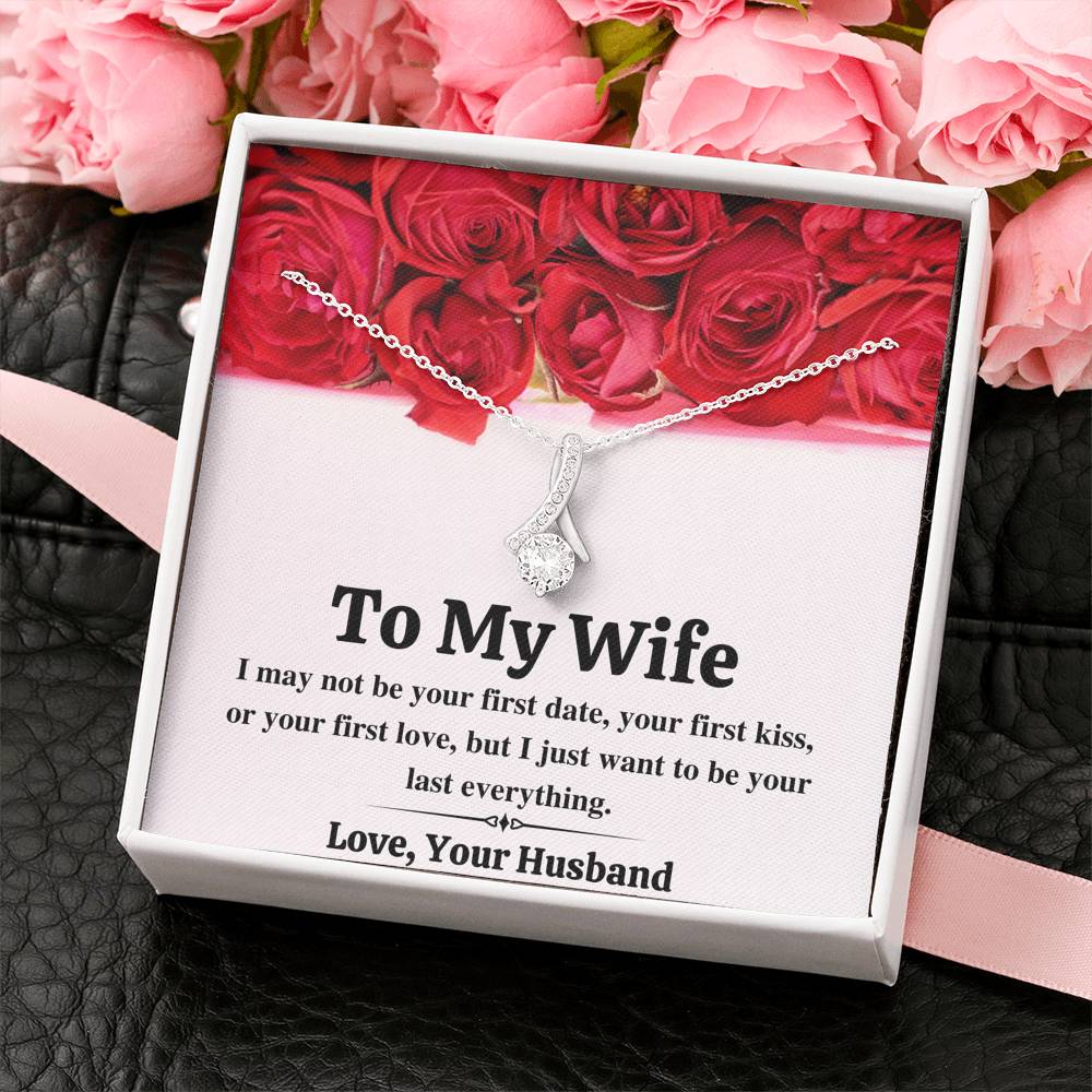 TO MY WIFE "LAST EVERYTHING - RED ROSES" ALLURING BEAUTY NECKLACE GIFT SET - ON CLOUD NINE GIFTS
