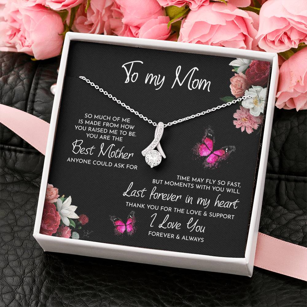 TO MY MOM "RAISED-PB" ALLURING BEAUTY NECKLACE GIFT SET - ON CLOUD NINE GIFTS