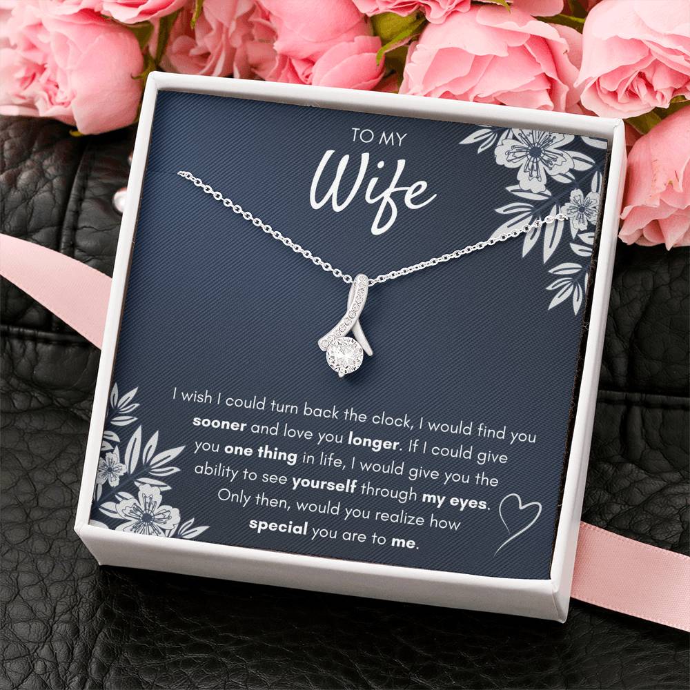 TO MY WIFE "FIND YOU SOONER" ALLURING BEAUTY NECKLACE GIFT SET - ON CLOUD NINE GIFTS