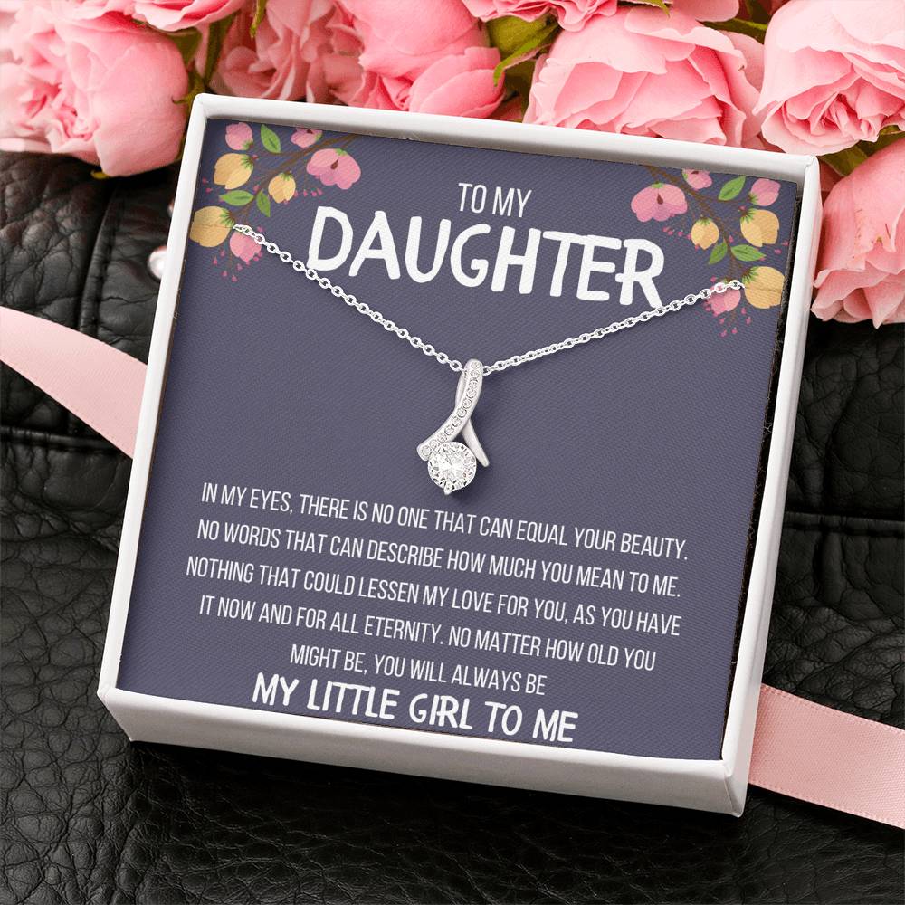 TO MY DAUGHTER "MY LITTLE GIRL TO ME" ALLURING BEAUTY NECKLACE GIFT SET - ON CLOUD NINE GIFTS