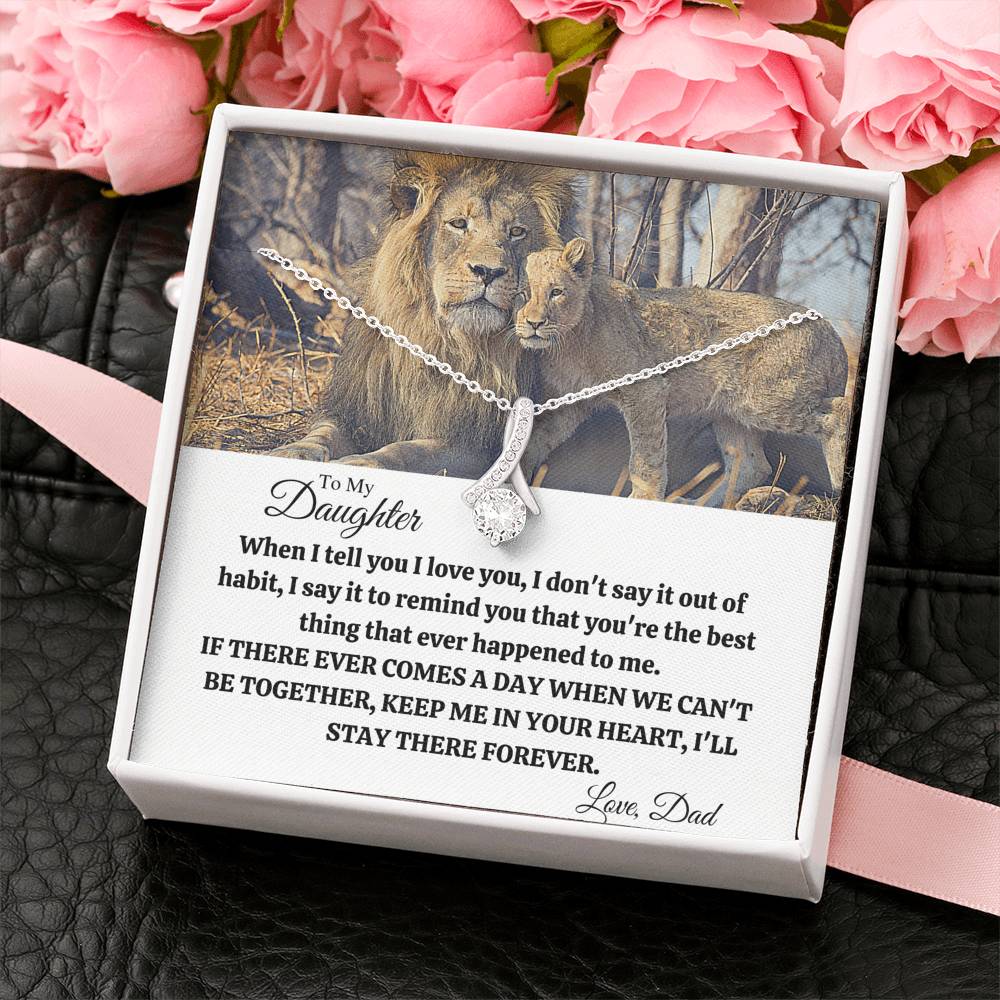 TO MY DAUGHTER "OUT OF HABIT - LION" ALLURING BEAUTY NECKLACE GIFT SET - ON CLOUD NINE GIFTS