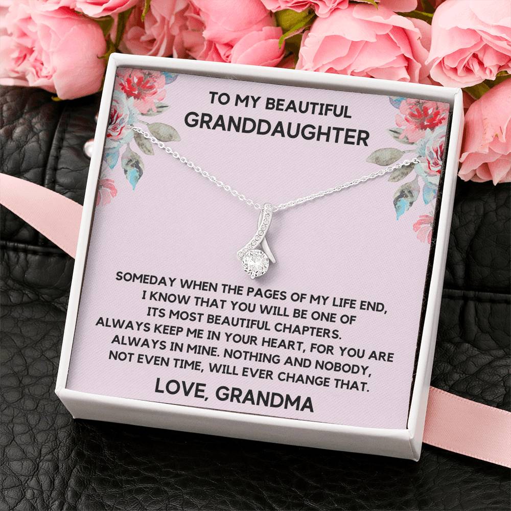 TO MY BEAUTIFUL GRANDDAUGHTER FROM GRANDMA CHAPTERS FLOWERS ALLURING BEAUTY NECKLACE GIFT SET - ON CLOUD NINE GIFTS