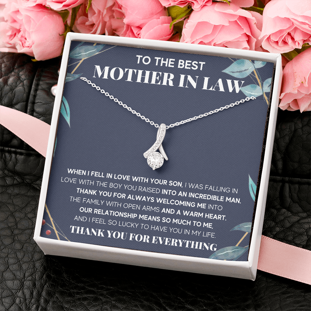 TO THE BEST MOTHER IN LAW WARM HEART ALLURING BEAUTY NECKLACE GIFT SET - ON CLOUD NINE GIFTS
