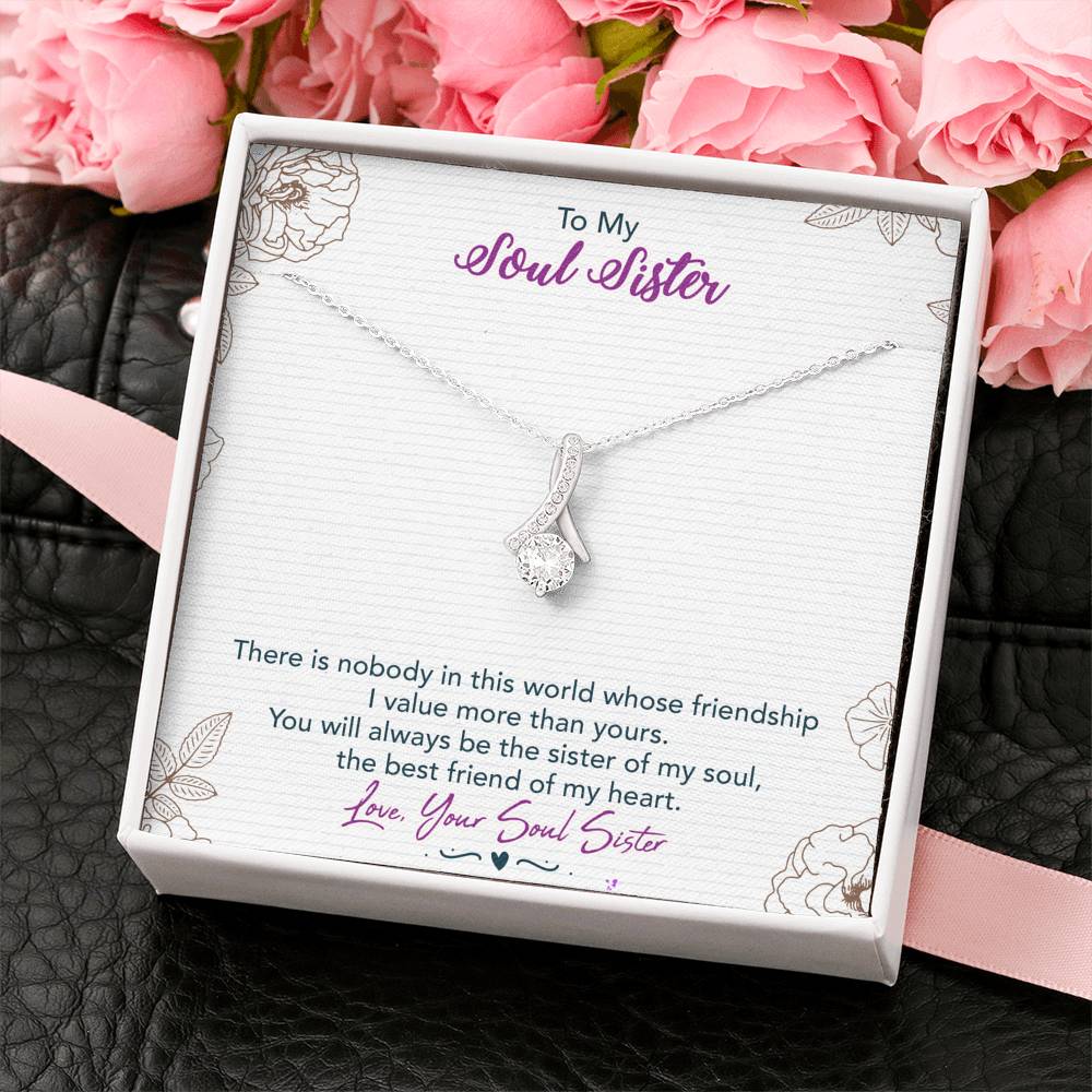 TO MY SOUL SISTER "THIS WORLD - SO" ALLURING BEAUTY NECKLACE GIFT SET - ON CLOUD NINE GIFTS