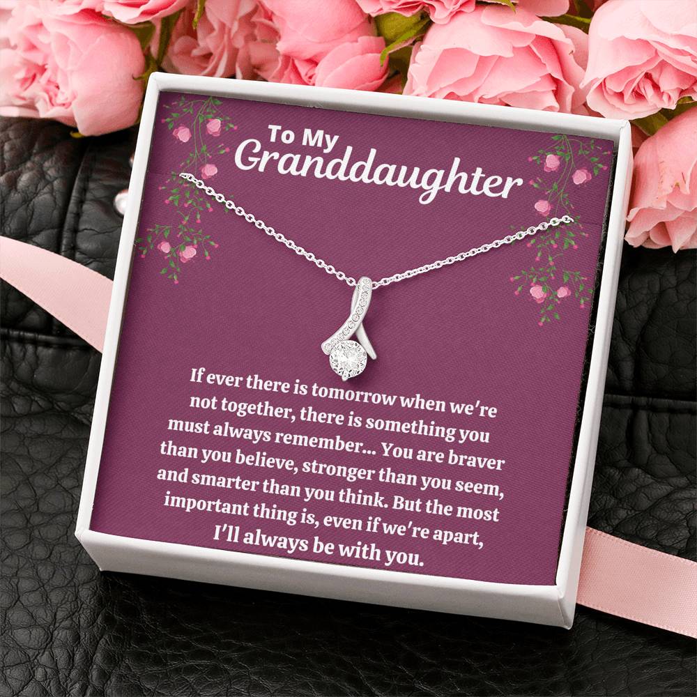 TO MY GRANDDAUGHTER "STRONGER THAN YOU SEEM - PURPLE" ALLURING BEAUTY NECKLACE GIFT SET - ON CLOUD NINE GIFTS