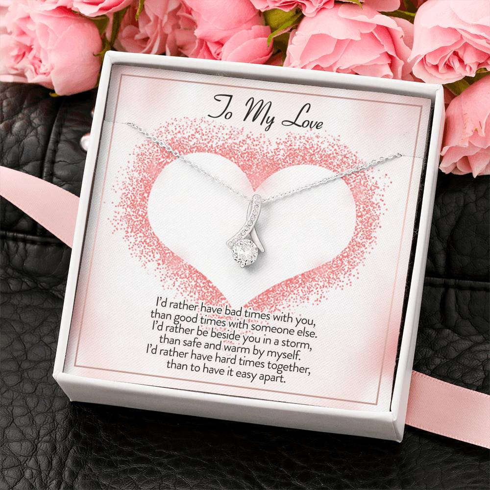 TO MY LOVE "I'D RATHER" ALLURING BEAUTY NECKLACE GIFT SET - ON CLOUD NINE GIFTS