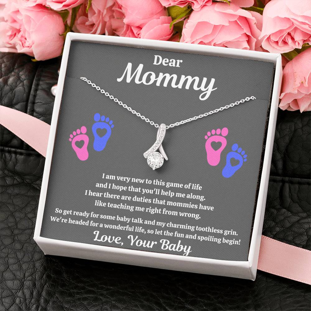 DEAR MOMMY "SPOILING HEART-FEET" ALLURING BEAUTY NECKLACE GIFT SET - ON CLOUD NINE GIFTS