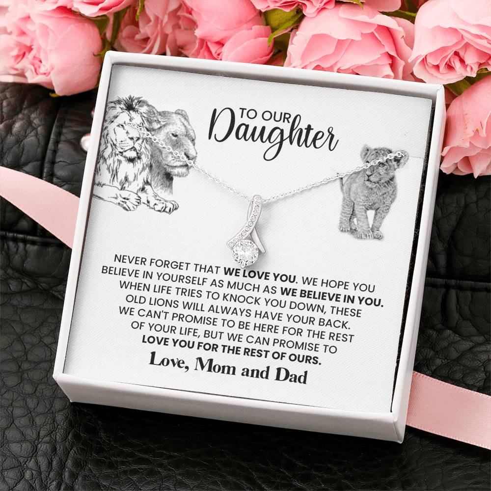 TO OUR DAUGHTER "THESE OLD LIONS" ALLURING BEAUTY NECKLACE GIFT SET - ON CLOUD NINE GIFTS