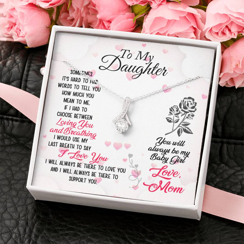 TO MY DAUGHTER "BREATHING" ALLURING BEAUTY NECKLACE GIFT SET - ON CLOUD NINE GIFTS