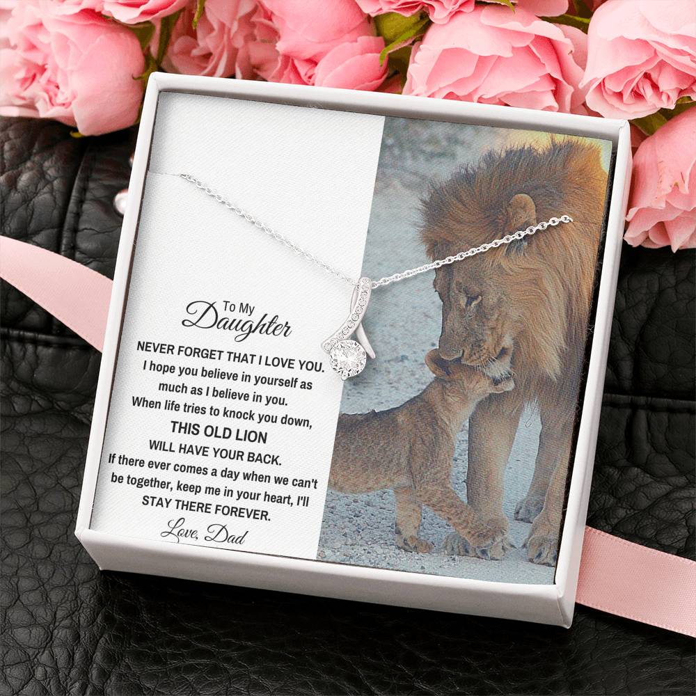 TO MY DAUGHTER "THIS OLD LION" ALLURING BEAUTY NECKLACE GIFT SET - ON CLOUD NINE GIFTS